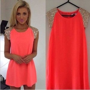 🌺🌸🌺Neon Pink-Orange Sequin Spring Party🌺🌸🌺